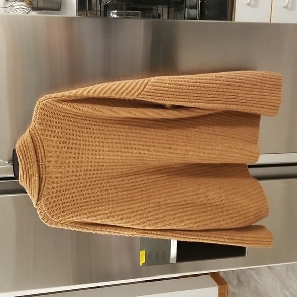 💕NAADAM💕 Cashmere Fisherman Shawl Cardigan  ~ Ginger Brown XL NWT - Picture 8 of 15